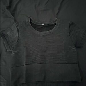 Aerie Black Ribbed Crop Top